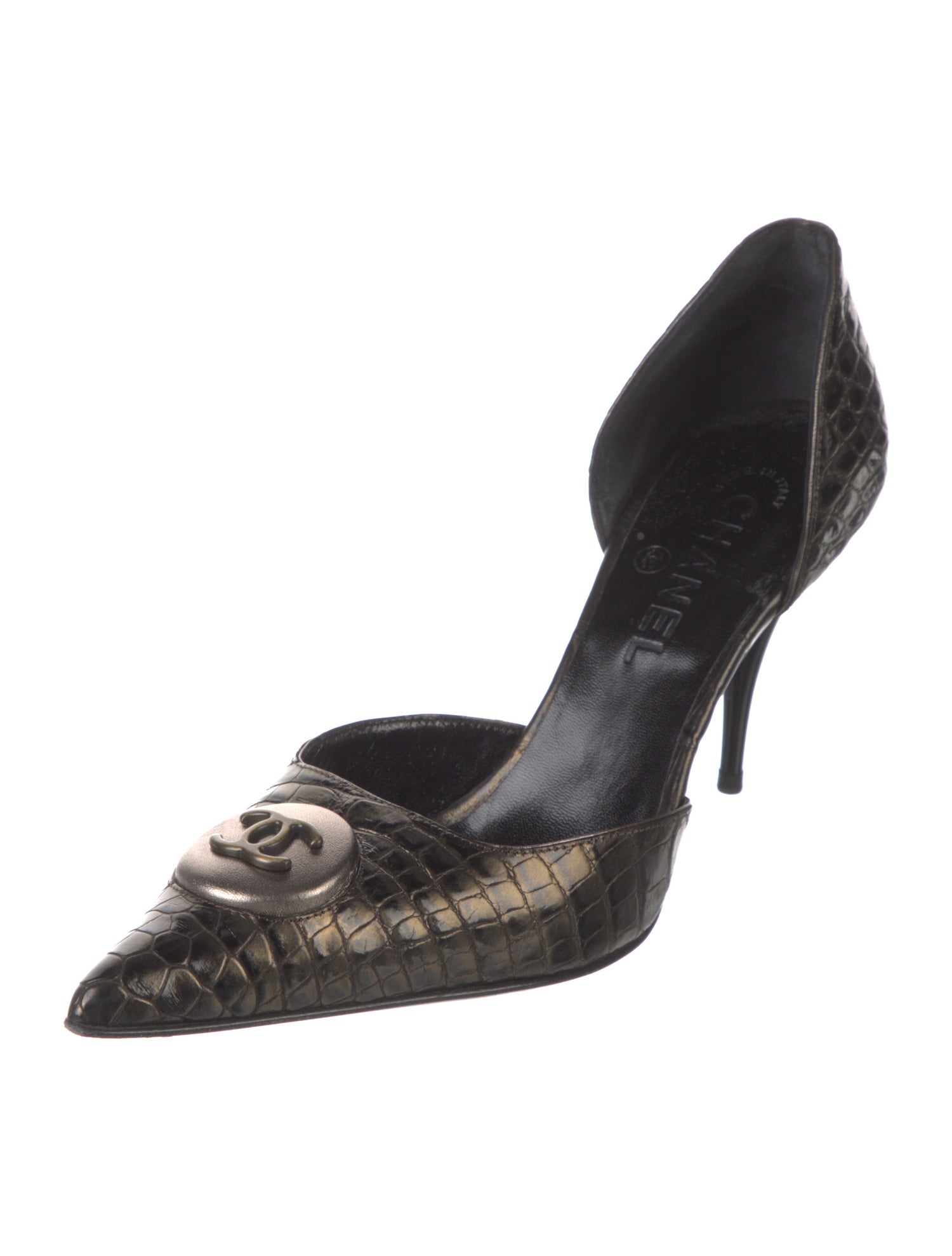 Chanel Interlocking CC Logo Leather D'Orsay Pumps